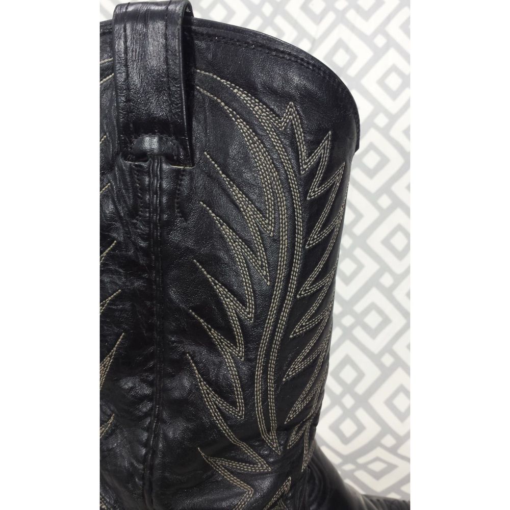 Vtg Nocona Black Leather Western Boots #3277 8.5D - Picture 3 of 13